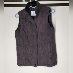 Van Heusen Black Quilted Vest with Stand-Up Collar